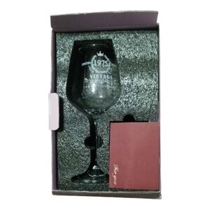 Vintage 1975 Engraved Wine Glass -  Birthday Aged to Perfection – NEW in Box